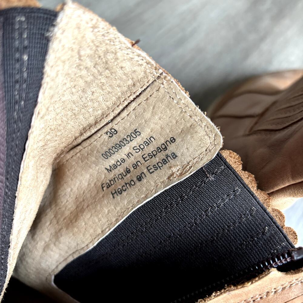 Free People James Chelsea Tan Leather Block Heel Boot EU 39 US 9​​ - Picture 7 of 9